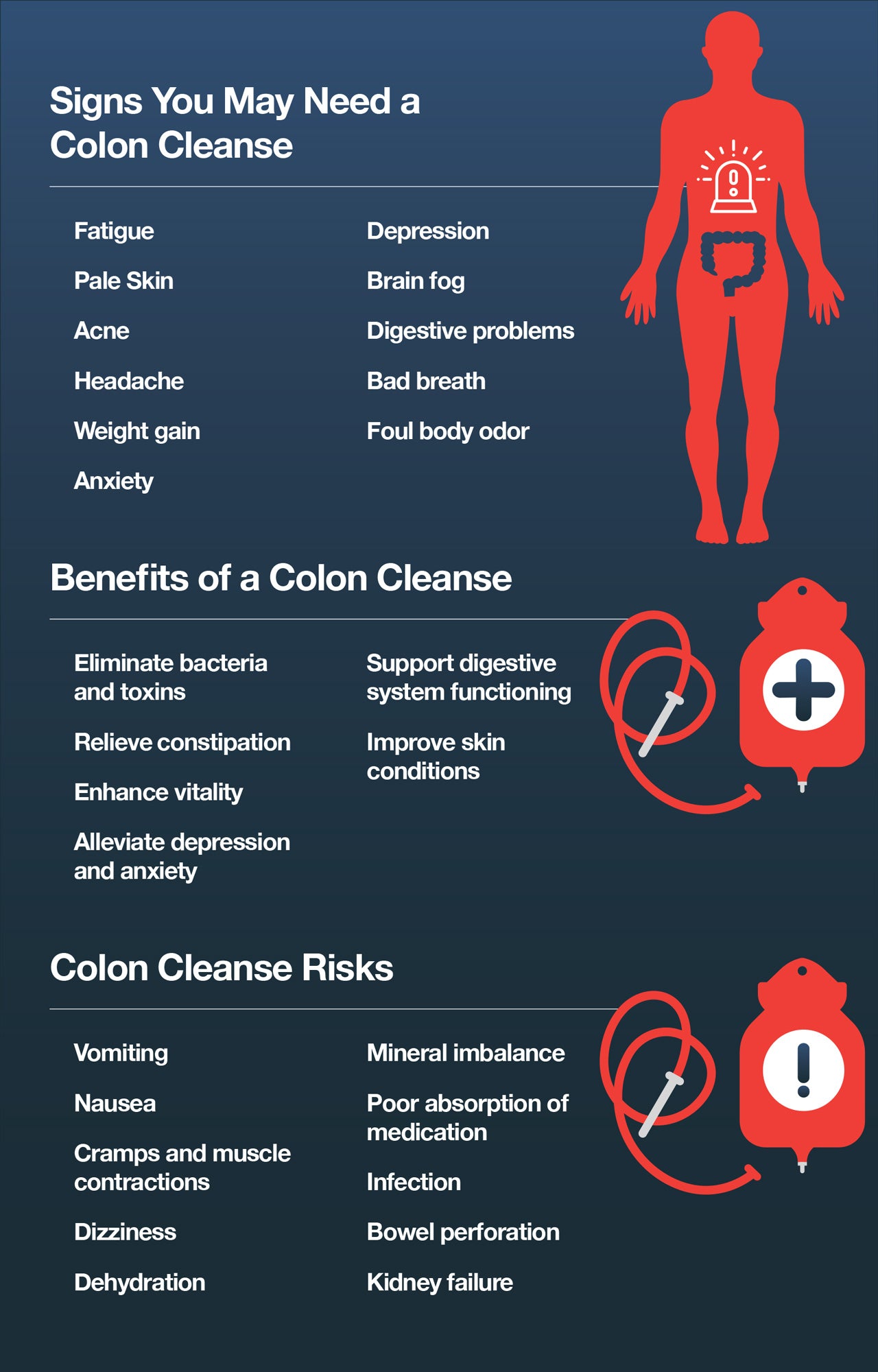 Here are some signs that you may need a colon cleanse and the benefits of getting one.