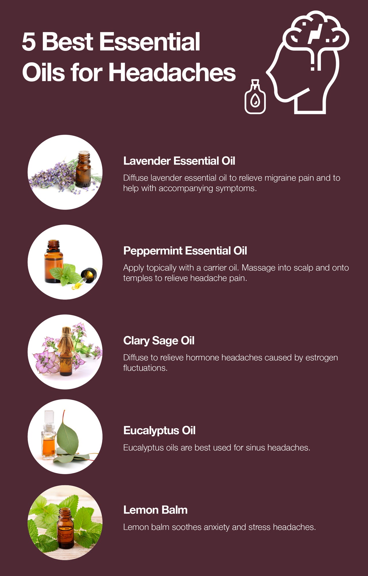 Here are the 5 best essential oils for headaches.