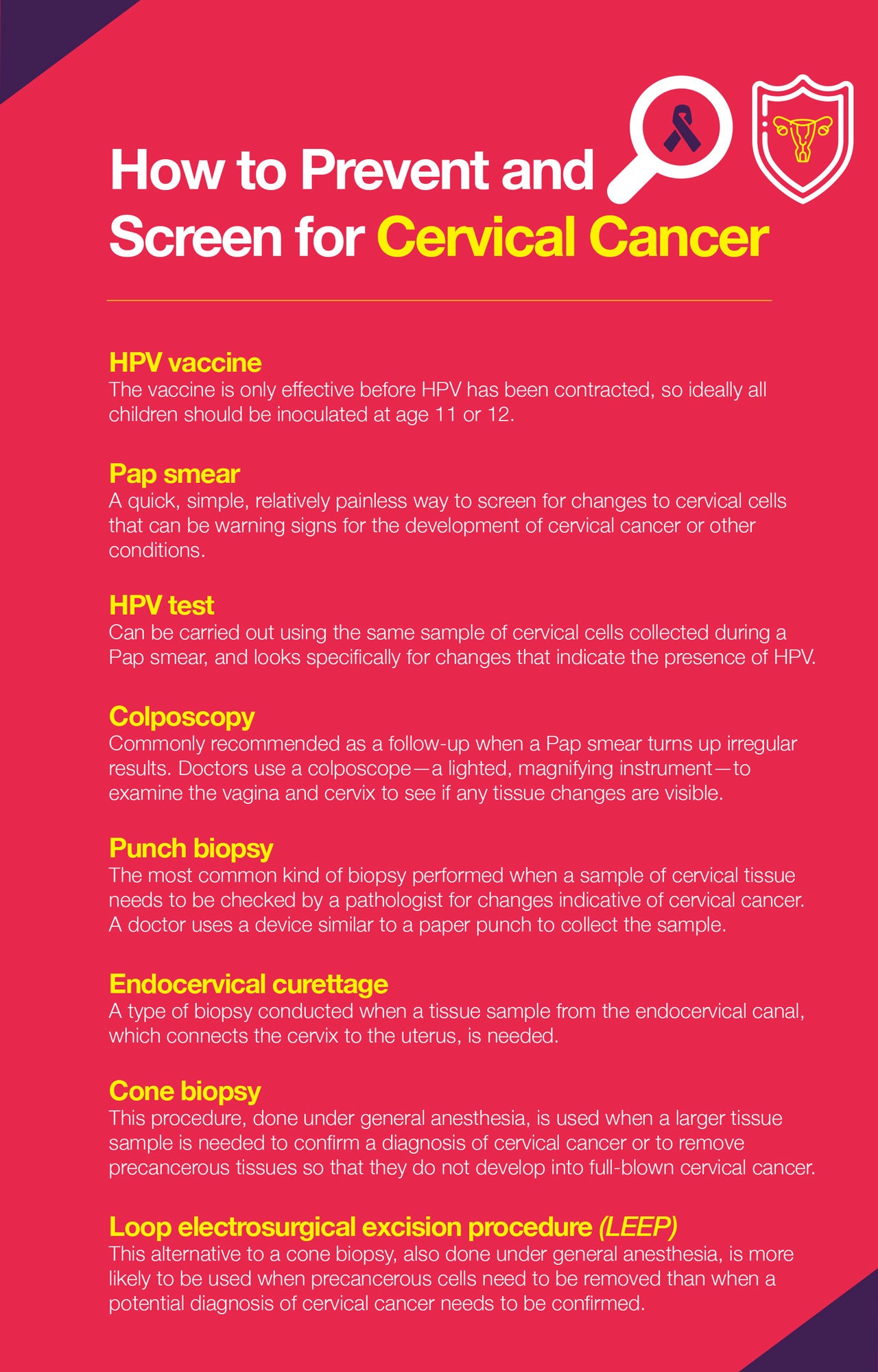 How to prevent and screen for cervical cancer
