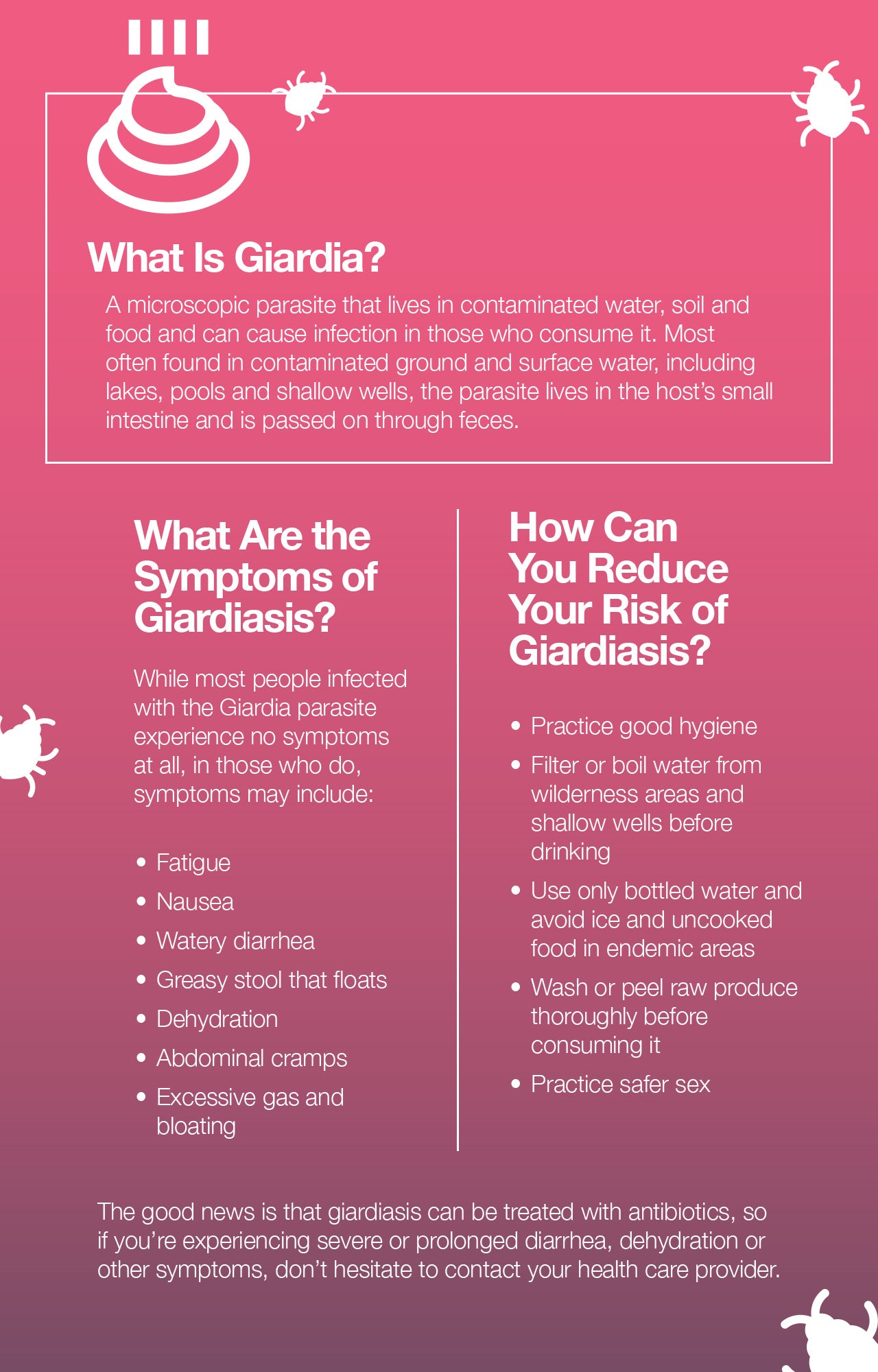 Giardiasis is a small intestine infection