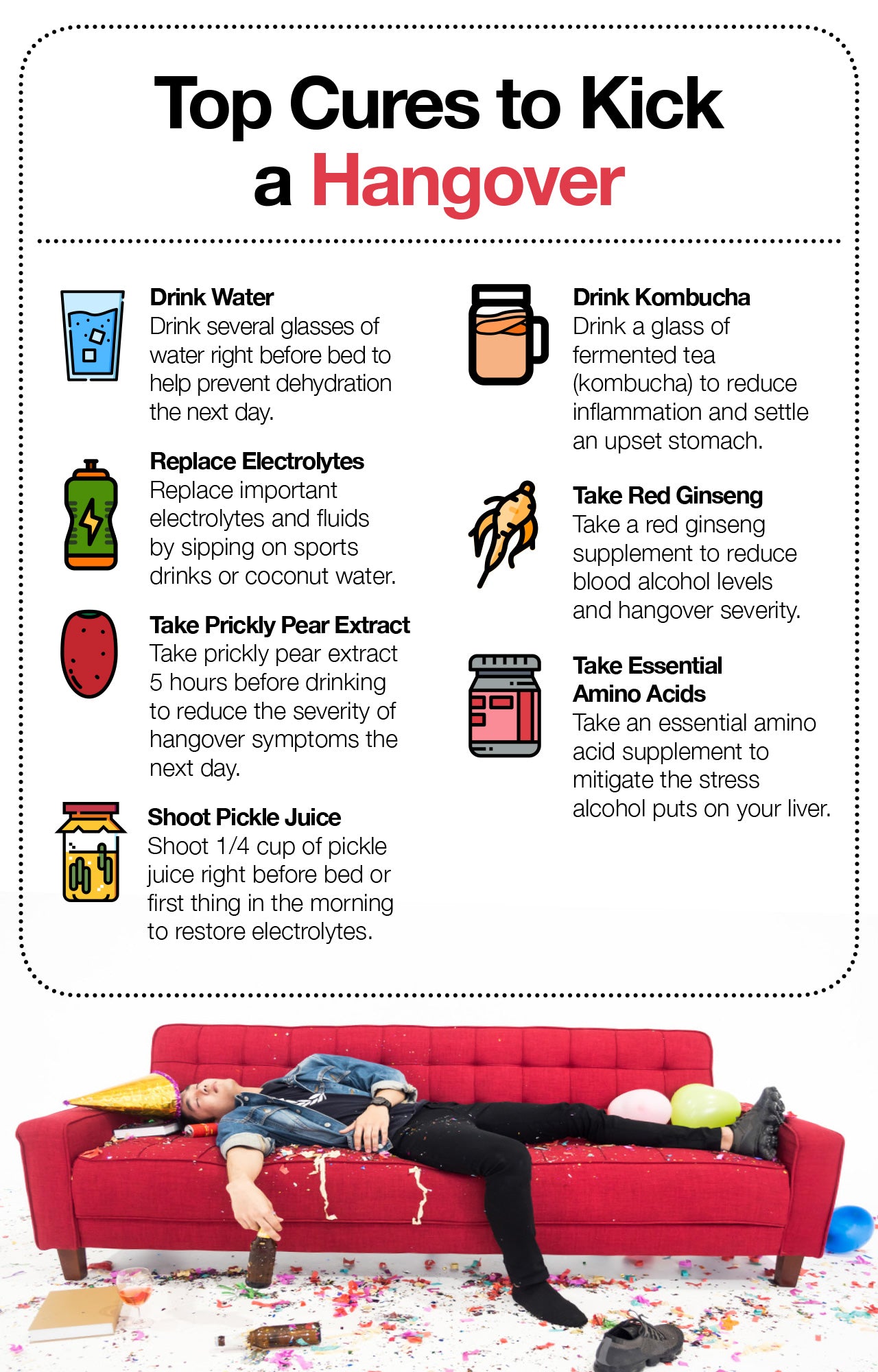 Cures to kick a hangover