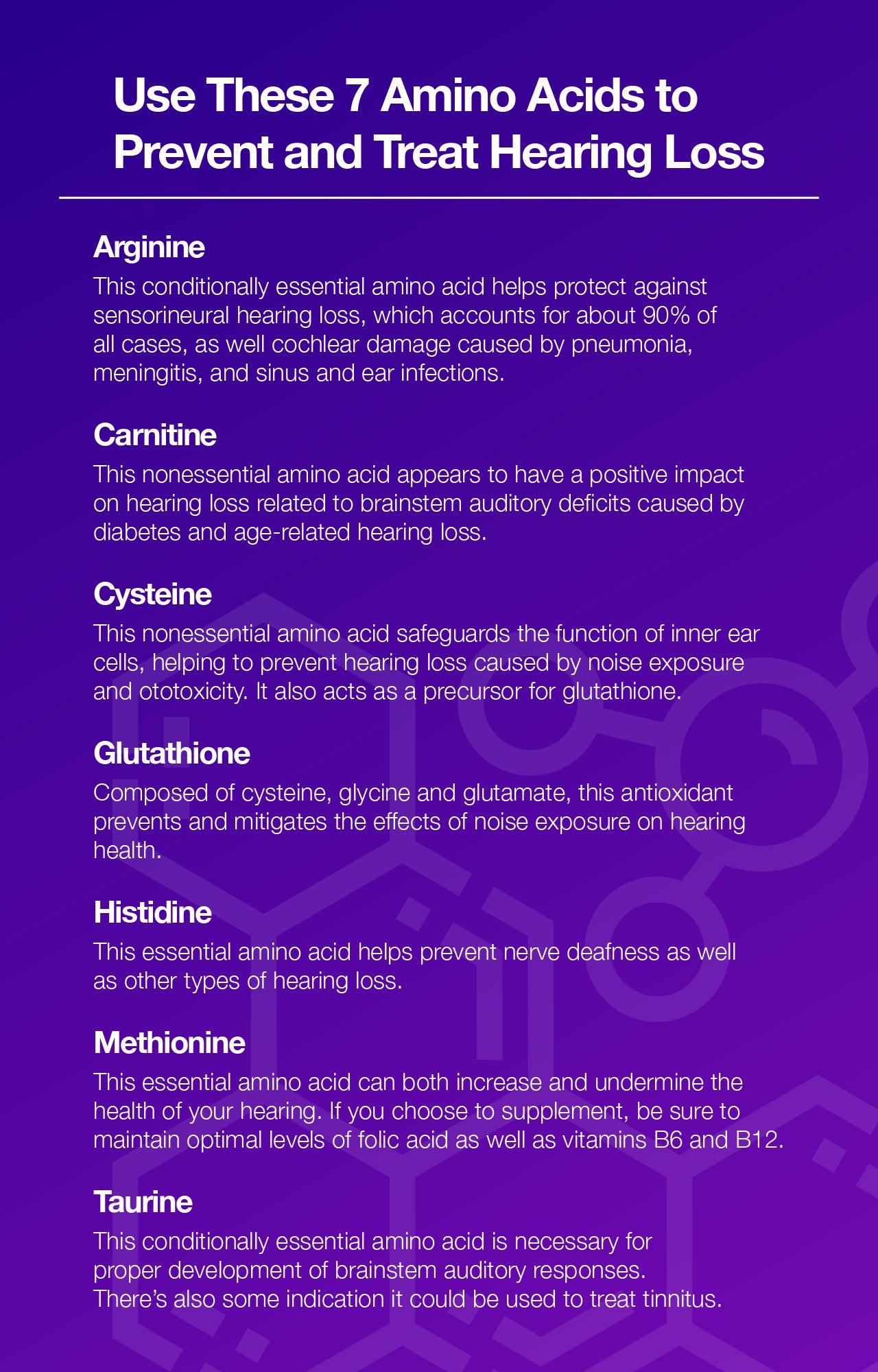 Use These 7 Amino Acids to Prevent and Treat Hearing Loss