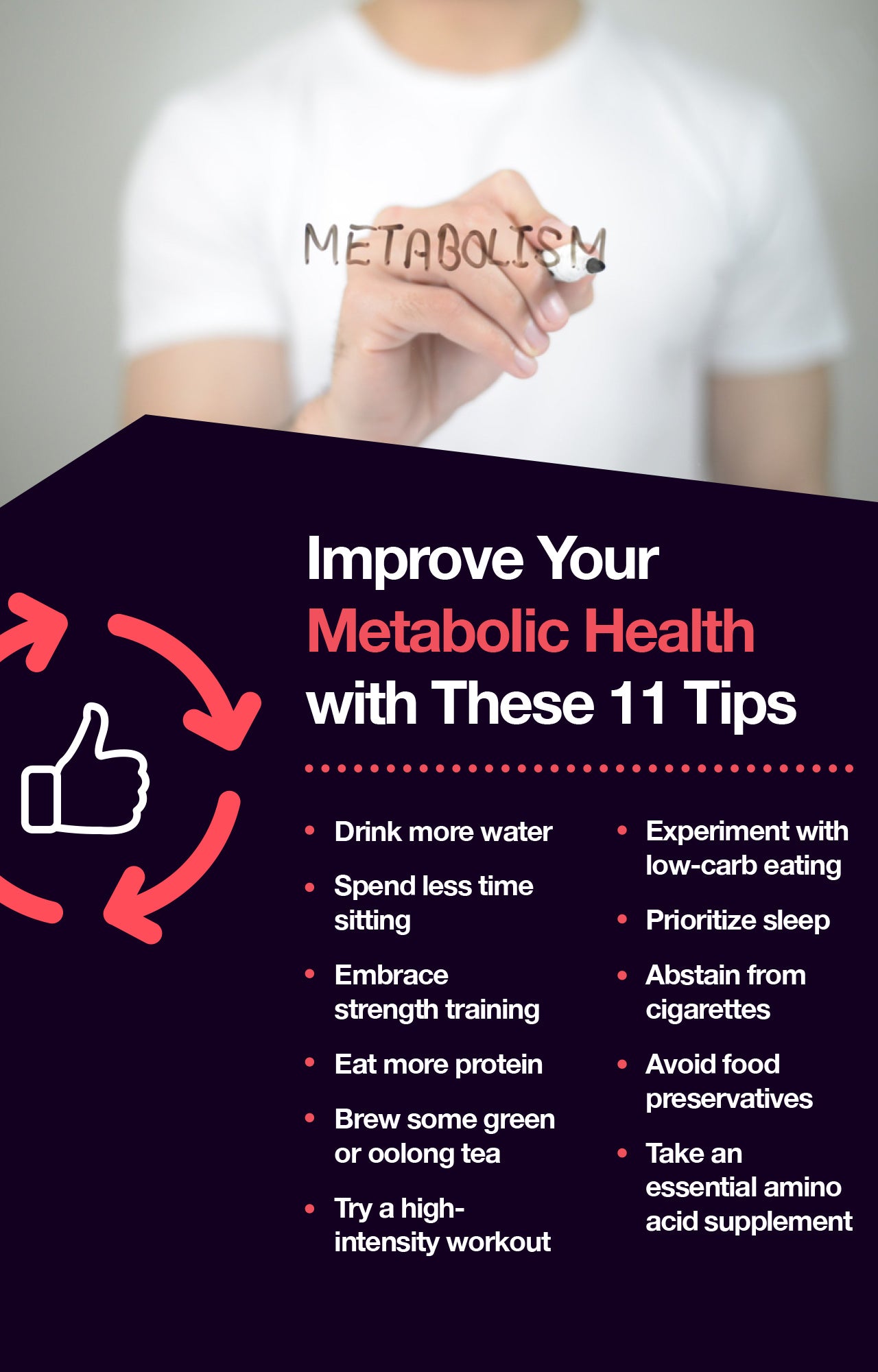 How do you improve your metabolic health? You need to get moving, you need to eat smart, and you need to pay attention to your body.