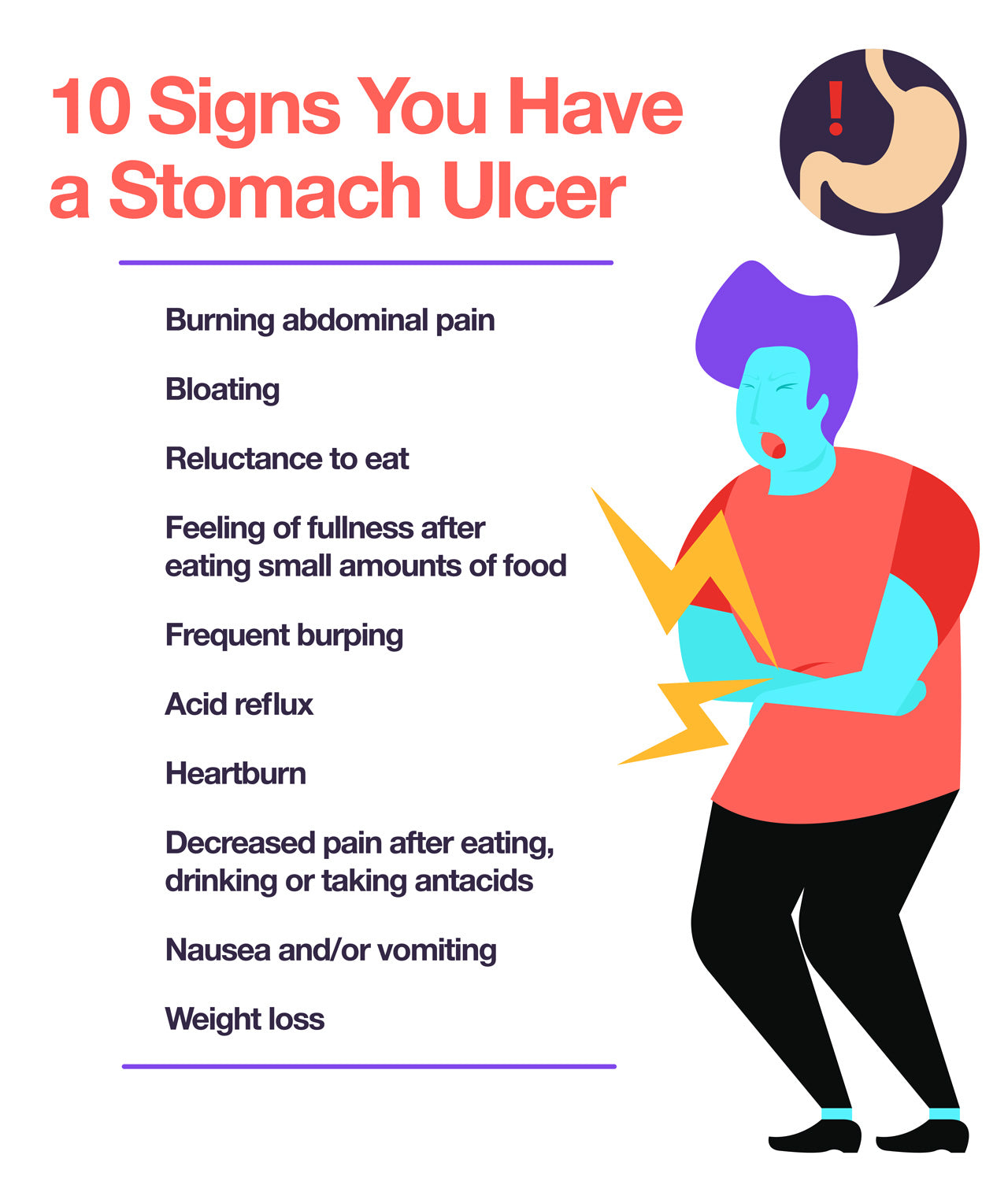 10 stomach ulcer symptoms to take seriously.