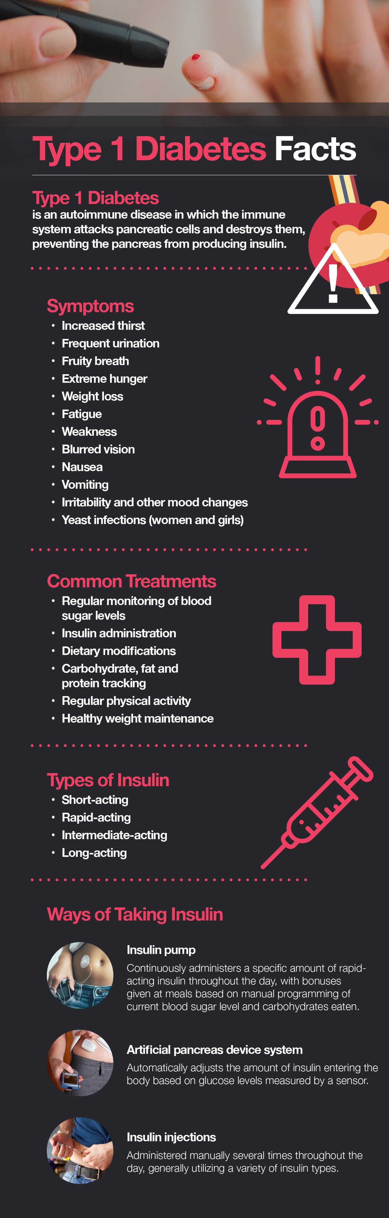 There are two types of diabetes: type 1 and type 2. Type 2 diabetes is the most common form of diabetes, and it occurs when a patient has insulin resistance. In type 1 diabetes the immune system attacks pancreatic cells and destroy them. The attack prevents the pancreatic cells from doing their job of making insulin.